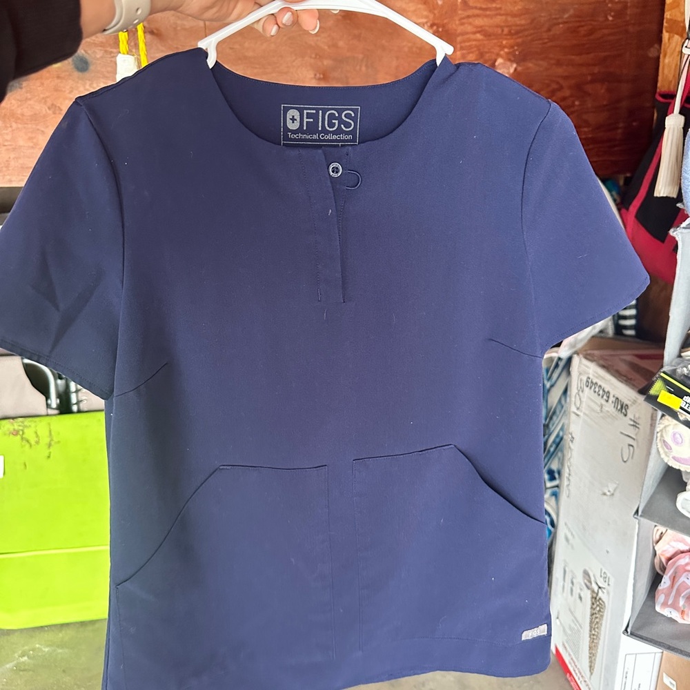 Figs Deep Blue Medical Scrub Top